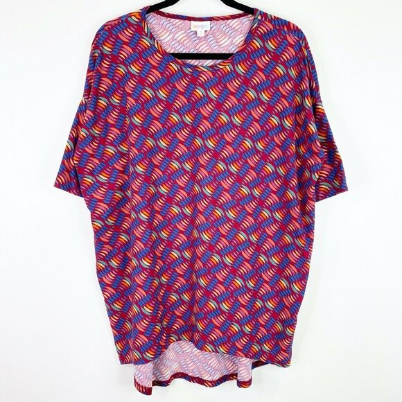 Lularoe Rainbow Irma High Low Tunic T-Shirt Tee Top Shirt Size Small S Womens - Picture 1 of 4